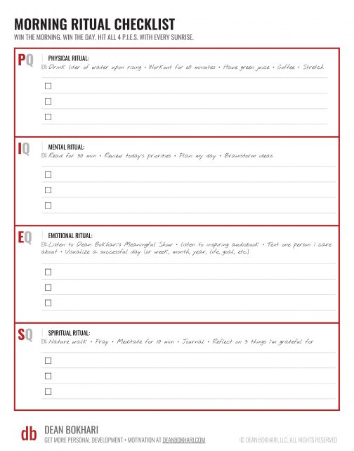 morning routine checklist Archives | Dean Bokhari
