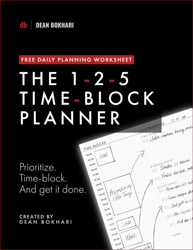Book - The 1-2-5 Time Block Planner by Dean Bokhari Time-Blocking-Template-by-Dean-Bokhari
