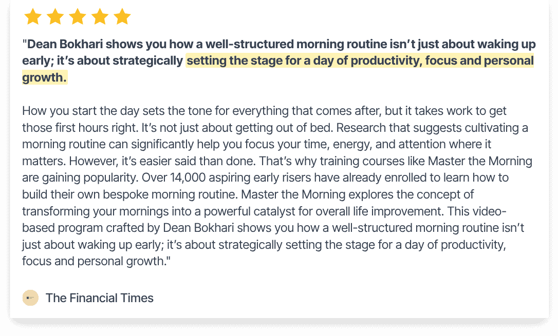 London-based-newspaper-the-Financial-Times-Reviews-Master-the-Morning-by-Dean-Bokhari